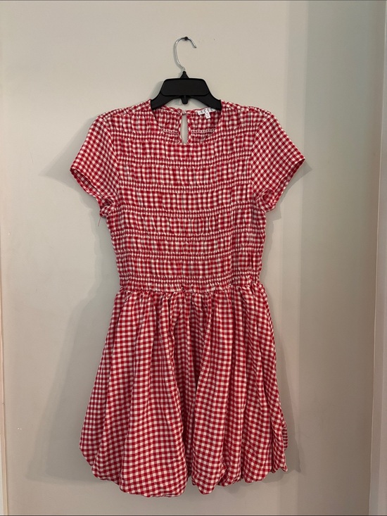 TCEC Dresses & Skirts - TCEC Red and White Gingham Smocked Waist Dress